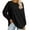 Black, variant on LYXSSBYX Button Down Shirts for Women Women's Fashionable Loose Fitting Casual Color Blocking Round Neck Long Sleeved Top