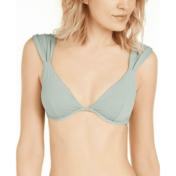 WeWoreWhat JADEITE Solid Allie Underwire Bikini Swim Top, US X-Small