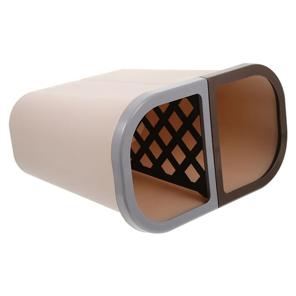 HOMEMAXS  Sorting Trash Can Dual Compartment Garbage Car Bin Outdoor Brown