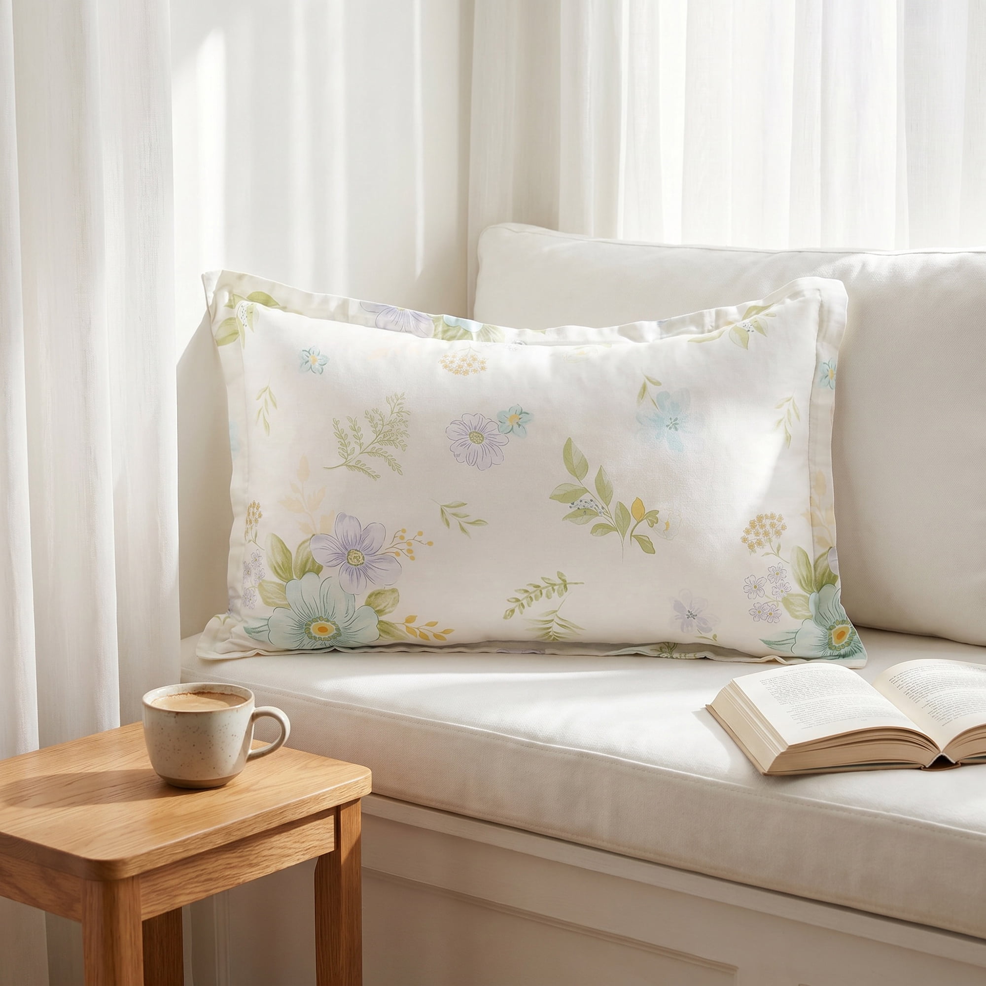 Unique Bargains 2Pcs Wrinkle Resistant Durable Cotton Pillowcase Queen Color F