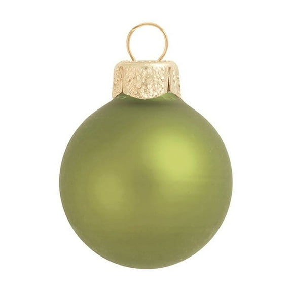 28ct Matte Light Green Glass Ball Christmas Ornaments 2" (50mm)