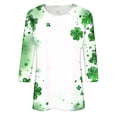 thumbnail image 5 of miqiqism Women St Patricks Day Tops Trendy Shamrock Tee Blouses 3/4 Sleeves Shirts Comfy Soft Lightweight Tshirts Crewneck Pullover Outfits for Lady,#01_Green,Medium, 5 of 5