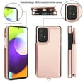 thumbnail image 4 of Compatible with Samsung Galaxy S20 Crossbody Wallet Phone Case,RFID Blocking PU Leather Shockproof Phone Case Women Men Kickstand flip Back Wrist Strap Zipper Credit Card Holder Slots,Rosegold, 4 of 8