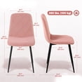thumbnail image 3 of HOMCOM Dining Chairs Set of 4, Kitchen Chair with Metal Legs, Pink, 3 of 10