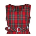 thumbnail image 4 of Girls Dress Red Tartan Button Back School Pleated Hem 10 Years, 4 of 8