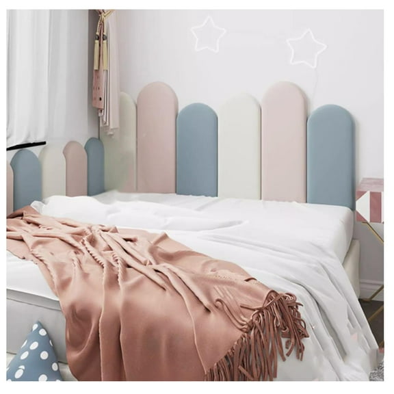 Upholstered Wall Panels Headboard,Anti-Collision Wall Stickers,Peel and Stick Wall Padding,3D Tatami Nursery Playroom Protection Wall Panels