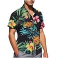 thumbnail image 2 of Xysaqa Men's Big & Tall Short Sleeve Hawaiian Beach T-Shirts Summer Button-Down Shirts Casual Blouses Tops 2X 3X 4X Summer Savings, 2 of 6