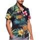 thumbnail image 1 of Mens Casual de Manga Corta Botón Abajo Camisas de Impresión Turndown Cuello Botón Camisa Poliéster, Moda de Verano Superior para Hombres Al Aire Libre, 1 of 6