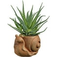 thumbnail image 2 of Classic Home and Garden Cement Buddies Indoor Outdoor Planter with Drainage Hole, Smiling Snail, Rust Brown, Small, 6in, 2 of 5