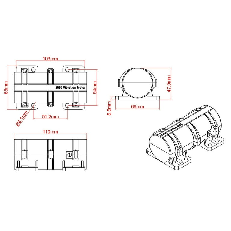 6-8w Vibration Motor, Vibrating Motor for Massage Bed, 3200rpm Electric Vibrating Motor