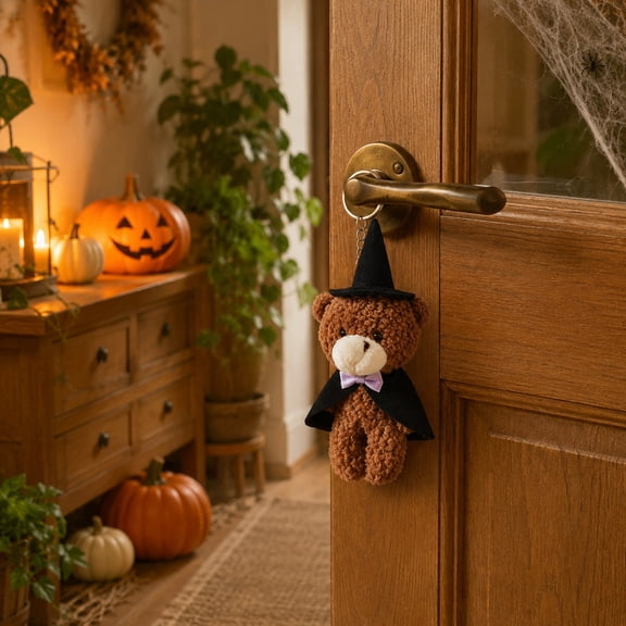 Knisume Halloween Toys – Ghost Plush Bag Charm Keychain with Bell and Clip, Dangling Pendant for Purse Keys and Backpack Hanger, Keychain Plush and Cute Plushies,Black