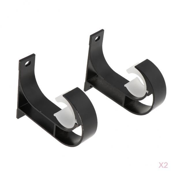 Soportes de poste de cortina Zulema Negro 4 Piezas