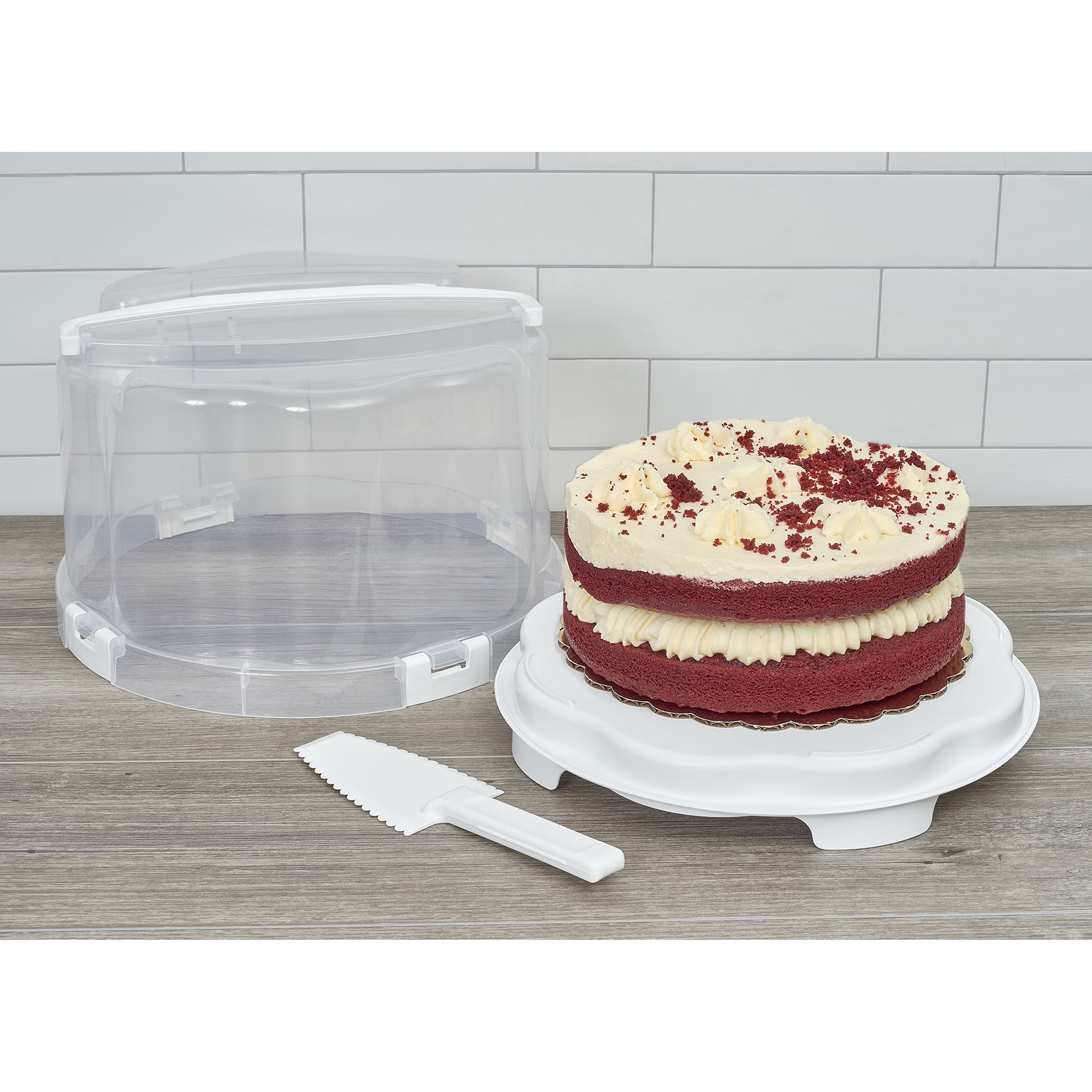 Round Cake/Cupcake Carrier - White