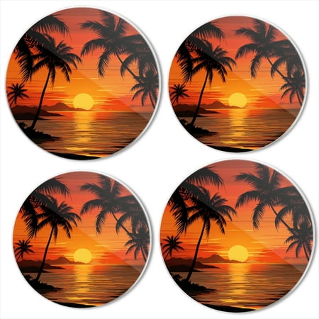 

Bahomeck Gas Stove Burner Cover Set Of 4 Sunset On The Beach With Palm Trees Metal Electric Stove Burner Covers Protecting Gas Stoves Kitchen Decor，8 Inch And 10 Inch