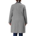 thumbnail image 3 of Agnes Orinda Women's Plus Size Peacoat Notched Lapel Double Breasted Winter Long Coat with Pockets 1X Gray, 3 of 6