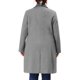 thumbnail image 3 of Abrigo largo de mujer de tallas grandes GRACE & GRANDEUR, con solapa muesca, doble botonadura, abrigo de invierno con bolsillos 1X gris, 3 of 6