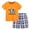 Orange, variant on Ulanda Toddler Boys Little Monster Embroidered Truck 2-Pieces Cotton T-Shirt and Shorts Summer Outfit Set (Orange, 6-7 Years)