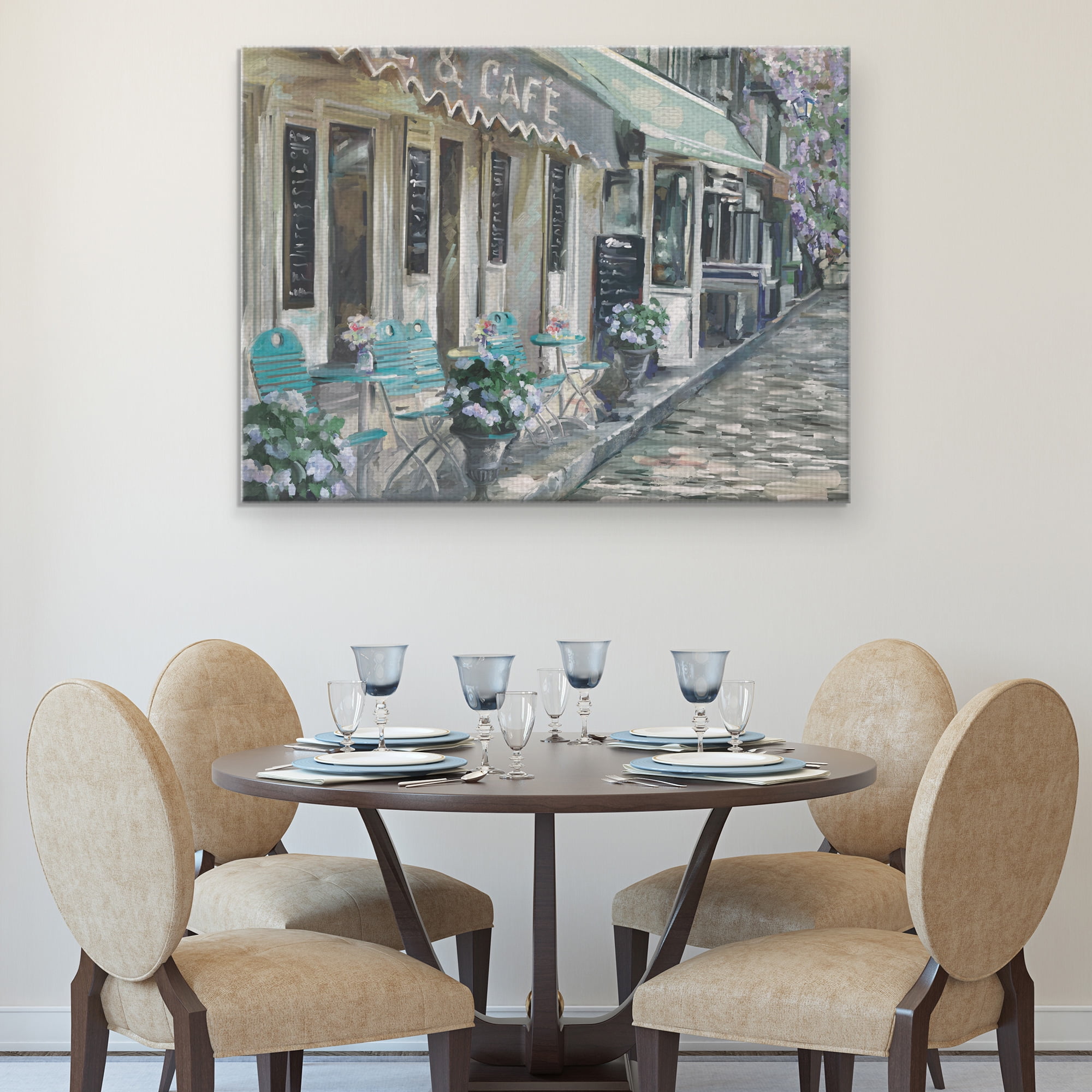 Masterpiece Art Gallery Bistro de Paris II Square City Cafe By Studio Arts Canvas Art Print 30" x 40"