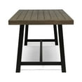 thumbnail image 3 of Contemporary Home Living 79" Charcoal Gray and Black Rectangular Outdoor Dining Table, 3 of 6