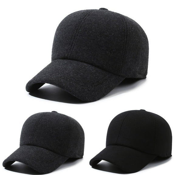 Baberdicy Men's Winter Newsboy Cap, Warm Ear Flap Baseball Hat for Dad,Charcoal Free Size