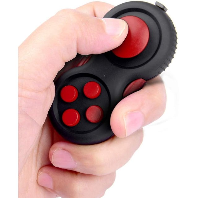 Fidget Pad 8 Fun Features, Retro Classic Controller Handheld Game Pad, juguete sensorial para aliviar la ansiedad y el estrés para niños, adultos, Adhd (rojo) Feliz Sencillez