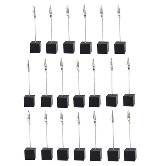 20 Pcs Support de Numéro de Table, Support de Carte, Clip Mémo, Support de Notes, Clip de Menu en Papier (Noir)