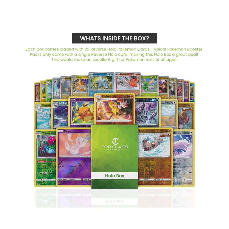 Top Class Cards | Holo Box | 25 Cards ALL Reverse Holographic | Holo Cards Guaranteed | Compatible with Pokemon Cards