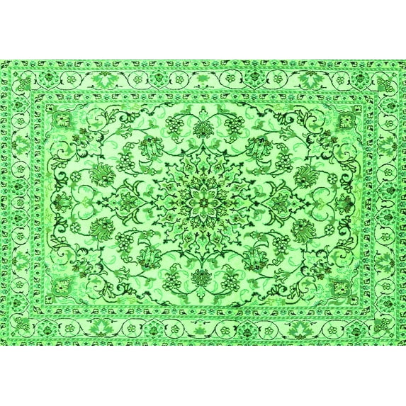 Ahgly Company Indoor Rectangle Persian Green Traditional Area Rugs, 7' x 10'