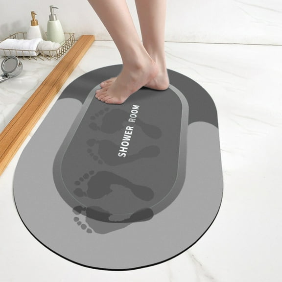 Naxoaeo Bath Mat for Bathroom Non Slip, Supper Absorbent Thin Bathroom Rug with Rubber Backing, Washable Terrycloth Bathroom-Mat fit Under Door, Quick Dry Bath Rug, Bathtub