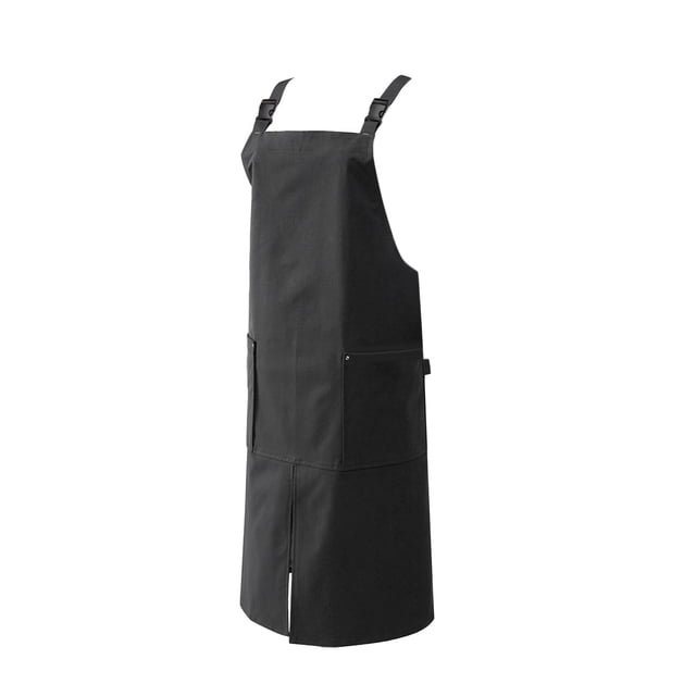 Delantal de cocina, delantal de chef, delantal de trabajo para restaurante de café con bolsillo, delantal de chef de cocina Gris