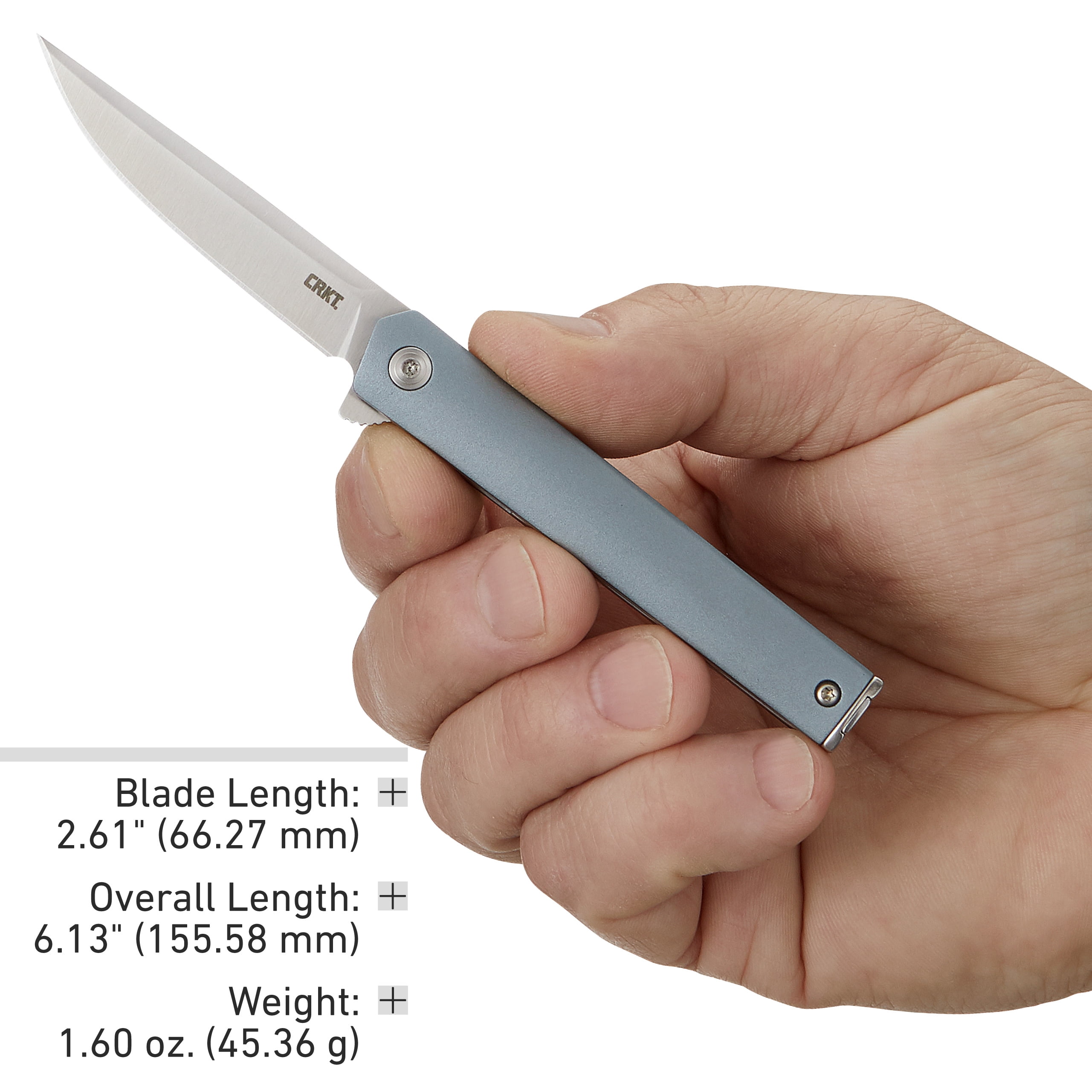 CRKT CEO Compact Everyday Carry EDC Pocket Folding Knife with Liner Lock: Stainless Steel Plain Edge Blade, Glass-Reinforced Nylon Handle, Reversible Pocket Clip, 7095