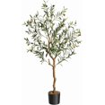 thumbnail image 1 of Qinaqin Artificial Oliva Tree 4.25FT(51in) Alto Fau x Silk Trees para Oficina en Casa Living Sala de Profundidadcor Indoor Fake Potted con Natural Madera Trunk y Lifelike Fruits, 1 of 6