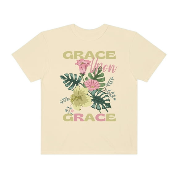 Grace Upon Grace Shirt Hawaiian Shirt Women Flower Shirt Botanical Shirt