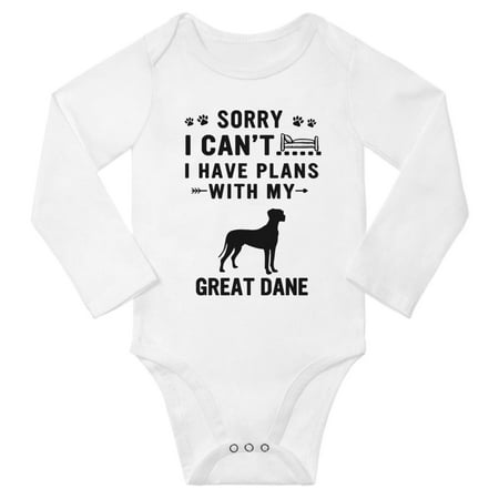 

Sorry I Can t I Have Plans With My Great Dane Baby Long Sleeve Romper (White 3-6 Months)