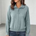 thumbnail image 5 of Axdhxbd Zip Up Cardigan Sweaters for Women Double Zipper Open Front Sweater Ribbed Knit Long Sleeve Cardigans Loose Fit Fall Winter Sweater Coats Free Size, 5 of 7