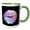 Green/White, variant on 3drose, Chic Pink and Purple Gradient Lip Kiss Imprint Illustration, 11oz Two-tone Red Mug