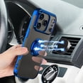 thumbnail image 4 of Designed for iPhone 17 Pro Max Case with Ring Stand, 360° Rotatable Holder Support Magnetic Car Mount Soft TPU Plating Shockproof Clear Rubber Phone Case For iPhone 17 Pro Max,Blue, 4 of 6