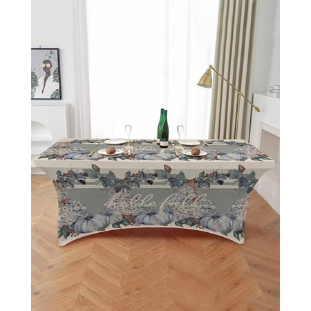 

Watercolor Hand Drawn Leaves Elastic Table Skirt Wedding Birthday Table ration Table Skirt Tablecloth for Party