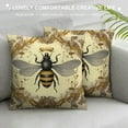 thumbnail image 3 of COMIO   Throw Pillow Covers Bee Honey Yellow Modern Vintage French Queen Entomology with Bees Decorative Pillow Cases Home Decor Square, 3 of 5