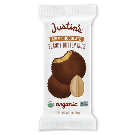 Justin's Nut Butter Organic Peanut Butter Cups Milk Chocolate, 1.4 Oz
