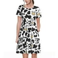 thumbnail image 1 of Saiise Robes d'Été Motif Vache pour Femmes T-Shirt Décontracté Manches Courtes Robe de Plage Florale avec Poches, 1 of 6
