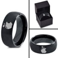 thumbnail image 4 of Tungsten Sweet Apple Bitten Band Ring 8mm Men Women Comfort Fit Black Dome Brushed Polished, 4 of 4