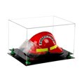 thumbnail image 1 of Better Display Cases Versatile Clear Acrylic Display Case - Large Rectangle Box with Green Risers and Black Base 18" x 14" x 12" (V60), 1 of 8