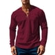 thumbnail image 1 of pstuiky camisetas de manga larga para hombre, Camisa informal de moda para hombre, con cuello en V y mangas, transpirable salir tops l, 1 of 7