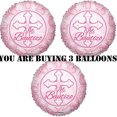 thumbnail image 1 of Globos Mylar Bautizo Español 18" Rosa (3 ct) por Kaleidoscope Kaleidoscope Kaleidoscope, 1 of 2