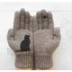 thumbnail image 4 of 2 pares de guantes de punto de lana con estampado de pájaros y gatos, resistentes al frío y al calor para otoño e invierno (rosa), 4 of 5
