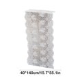 thumbnail image 3 of 180x40cm White Lace Table Runner, Elegant Wedding/Banquet Decor, Polyester Tea Table Cover for Dining/Party, Machine Washable Home Decoration, 3 of 6