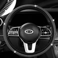 thumbnail image 2 of czcpp-Steering Wheel Cover for Women Bling Crystal Diamond Sparkling Car Accessories Fit for KIA Cover Rhinestone Decals Steering Wheel Cover Universal Fit 15 Inch (White, for KIA 7 pcs), 2 of 4