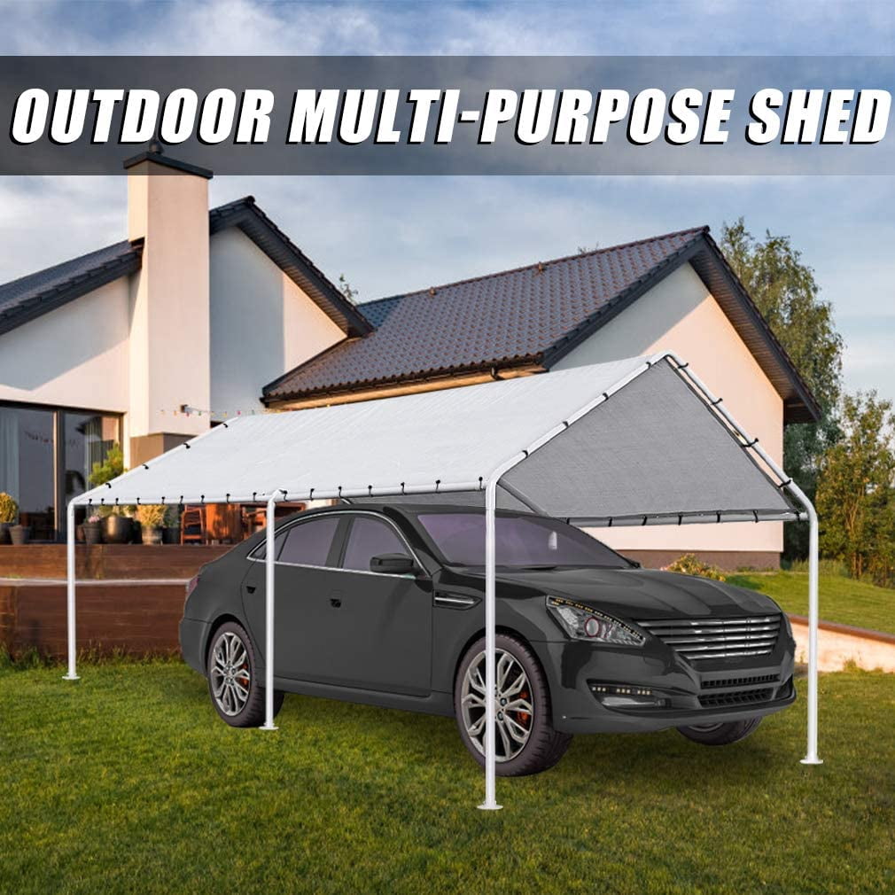 AINUO 10x20 FT Metal Carport Canopy Tent, Outdoor Heavy Duty Car Port Gazebo, Multipurpose Party Tent Shelter for Garden, Patio and Backyard