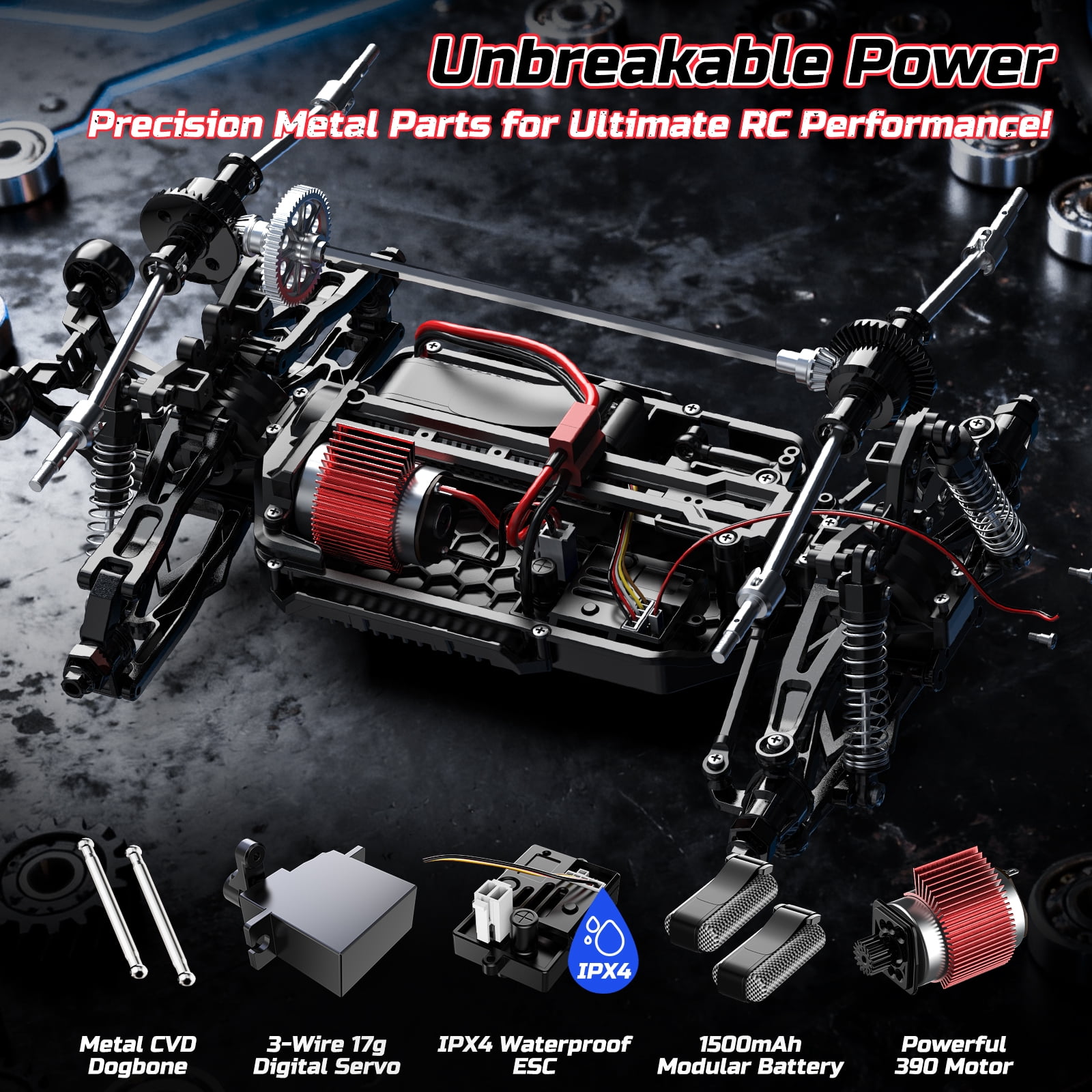 JoyStone 1:14 All Terrain RC Car RTR Buggy, Max 40+ MPH Off-Road Monster Truck, Hobby Electric Fast RC Truck for Adults Boys, Black